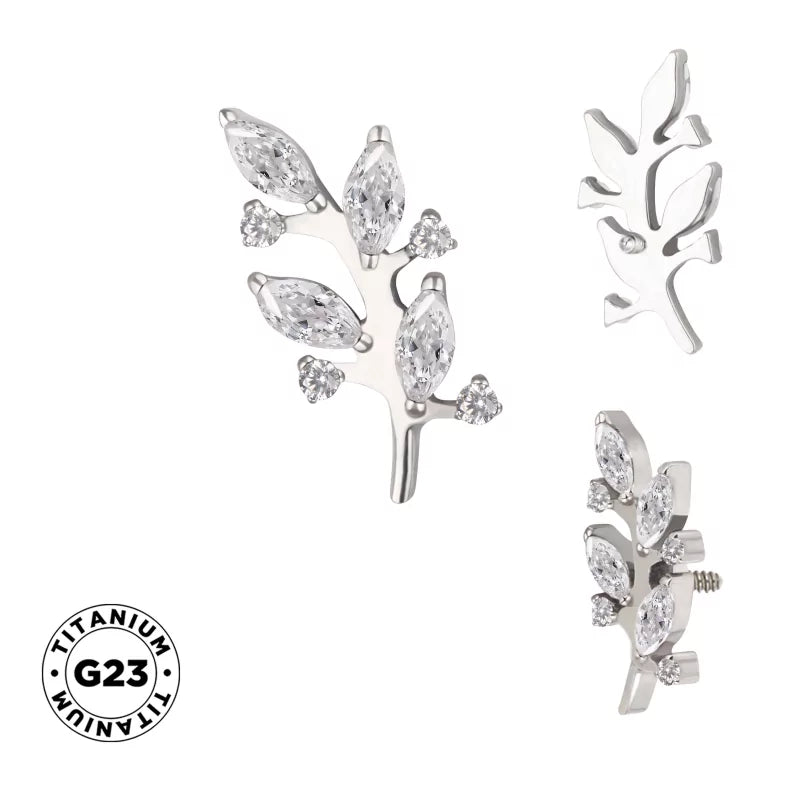 Anillo de titanio con forma de rama