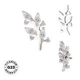 Anillo de titanio con forma de rama