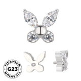 Anillo de titanio mariposa