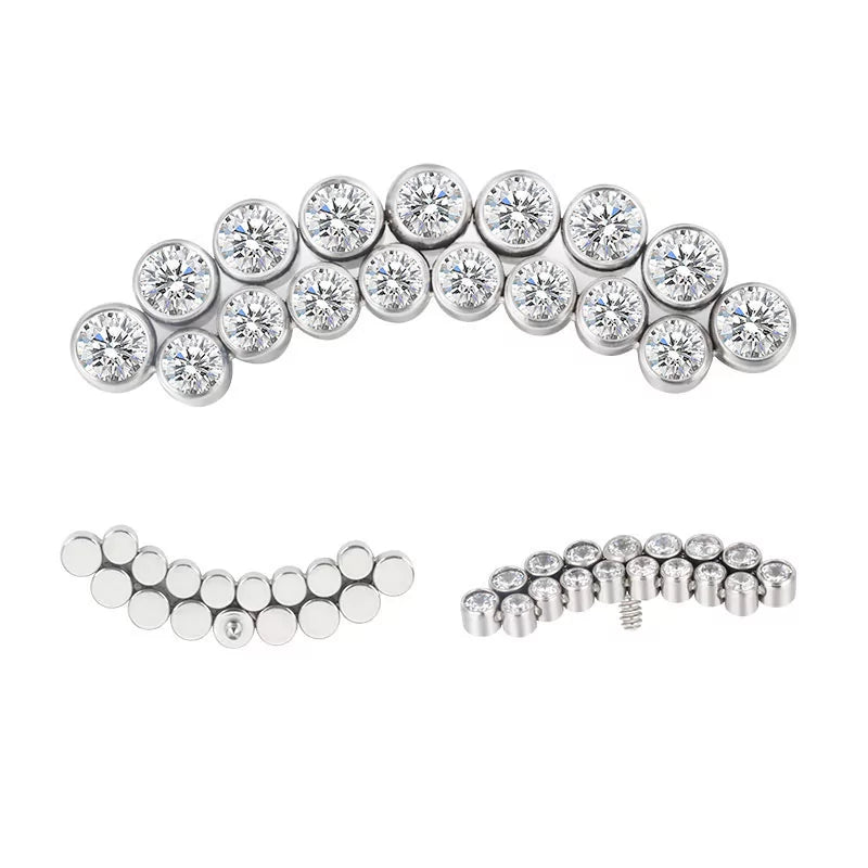 Anillo de titanio con línea curva y bisel