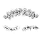 Anillo de titanio con línea curva y bisel