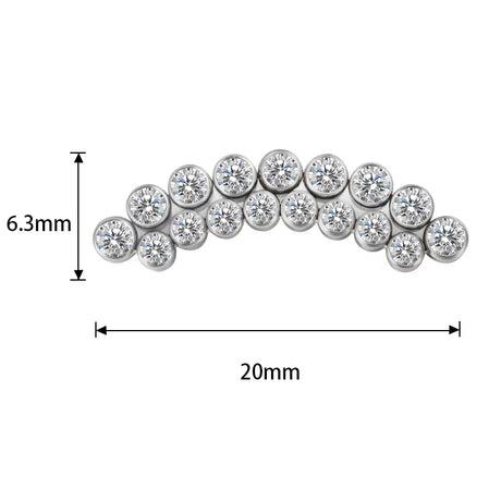 Anillo de titanio con línea curva y bisel