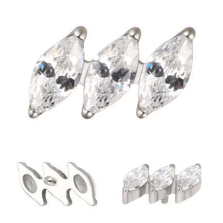 Anillo de titanio diagonal marquesa