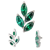 Anillo de titanio con forma de hoja