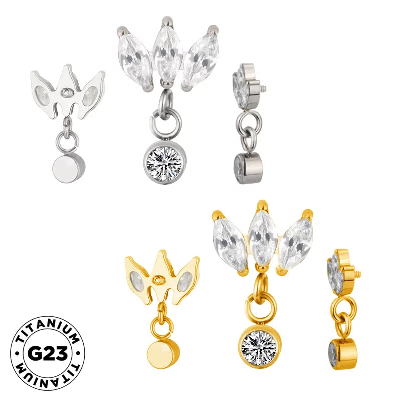 Anillo de titanio con bisel marquesa