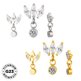 Anillo de titanio con bisel marquesa