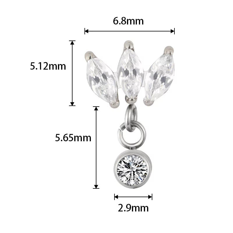 Anillo de titanio con bisel marquesa