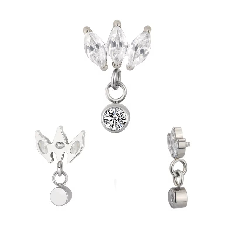 Anillo de titanio con bisel marquesa