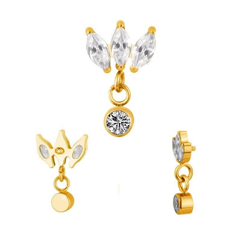 Anillo de titanio con bisel marquesa