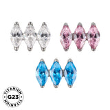 Anillo de titanio paralelo marquesa