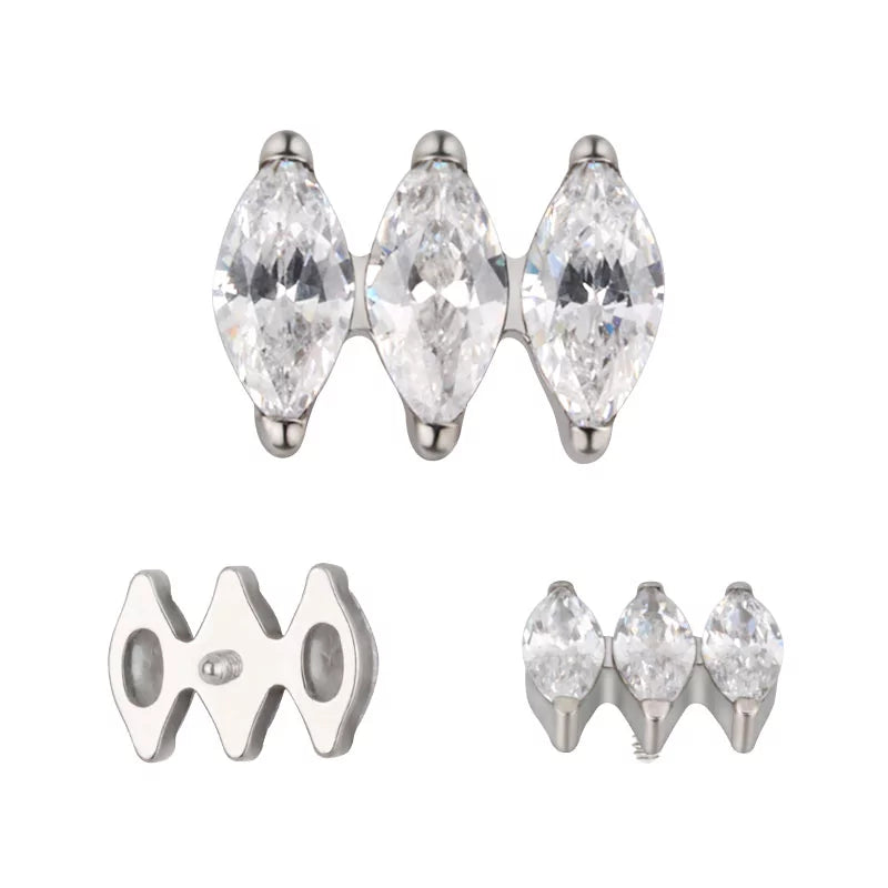 Anillo de titanio paralelo marquesa