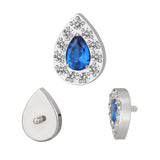 Anillo de titanio con pavé en forma de pera