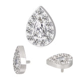 Anillo de titanio con pavé en forma de pera