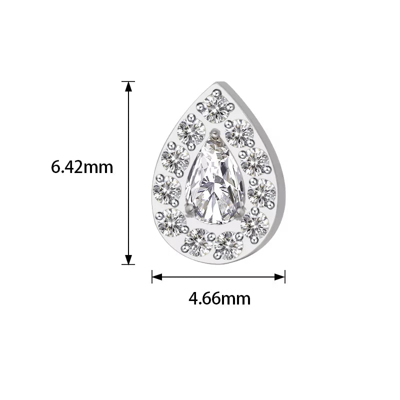 Anillo de titanio con pavé en forma de pera