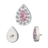 Anillo de titanio con pavé en forma de pera