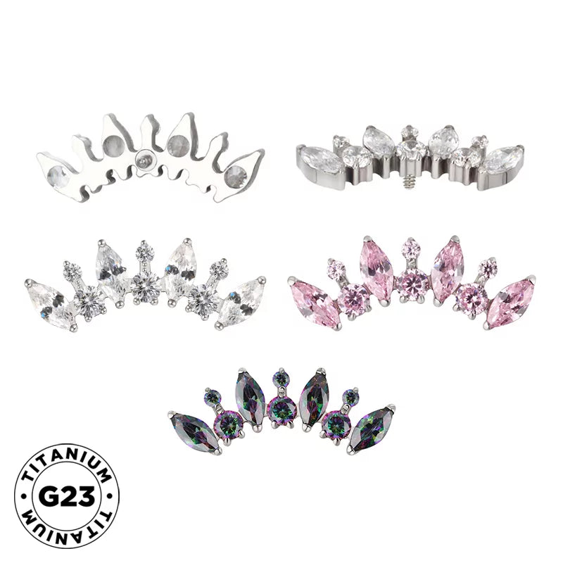 Anillo de titanio redondo y marquesa