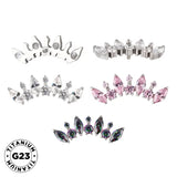 Anillo de titanio redondo y marquesa