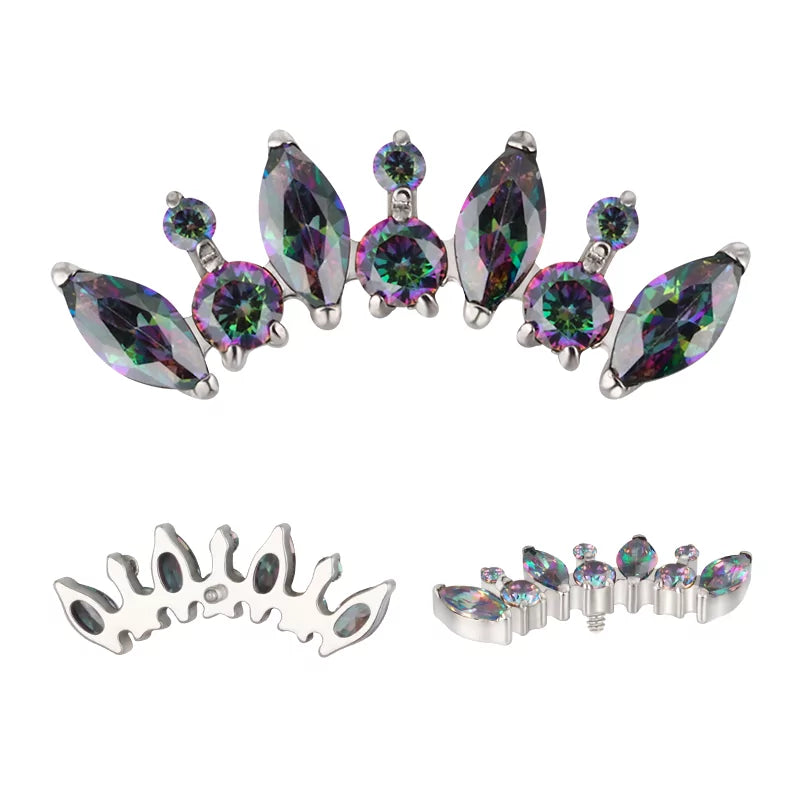 Anillo de titanio redondo y marquesa