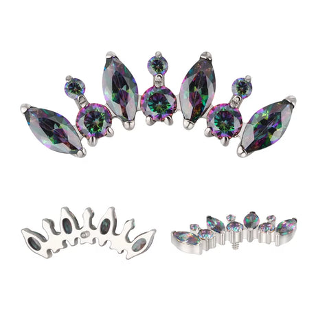 Anillo de titanio redondo y marquesa