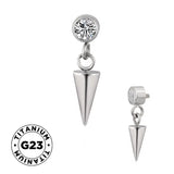 Anillo de titanio con pincho y bisel