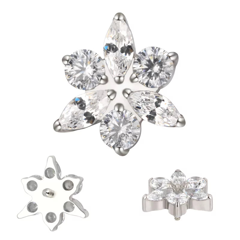 Anillo de titanio Estrella Flor