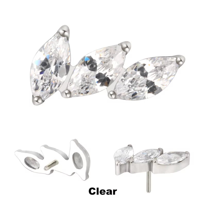 Puntas de Anillo de Titanio Ventilador Curvado de 3 Puntas