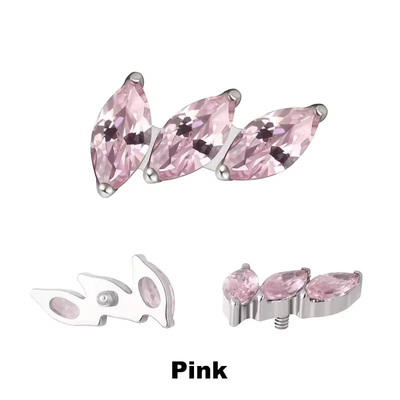 Puntas de Anillo de Titanio Ventilador Curvado de 3 Puntas