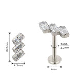 Puntas de Anillo de Titanio 3 Bisel Rectangular