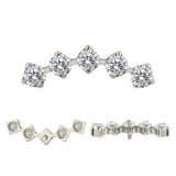 Puntas de Anillo de Titanio con Engaste de Circonia de 5 Garras