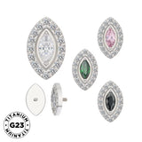 Puntas de Anillo de Titanio con Engaste Bisel Marquise