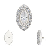 Puntas de Anillo de Titanio con Engaste Bisel Marquise