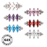 Anillo de titanio con bisel de tres cuentas