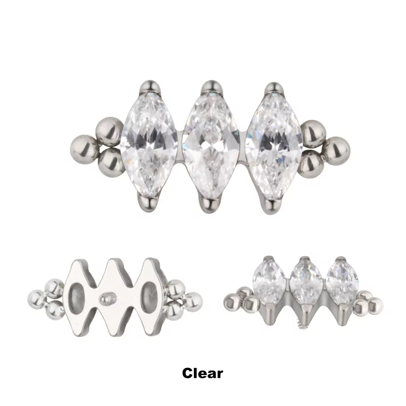 Anillo de titanio con bisel de tres cuentas