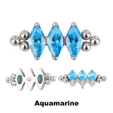 Anillo de titanio con bisel de tres cuentas