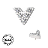 Anillo de titanio en forma de V