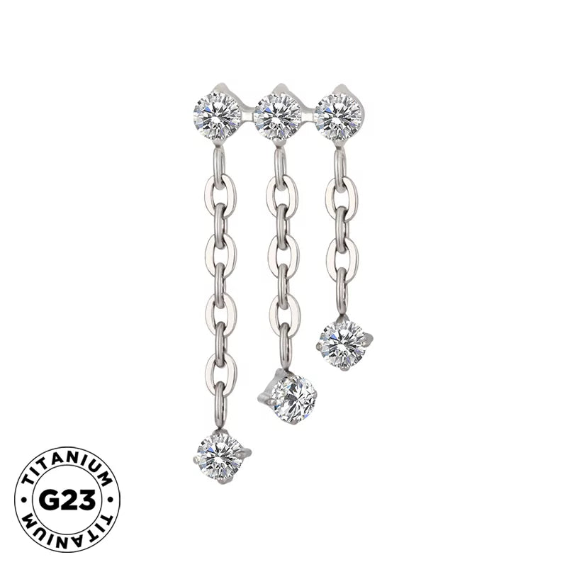 Colgante de cadena triple de titanio