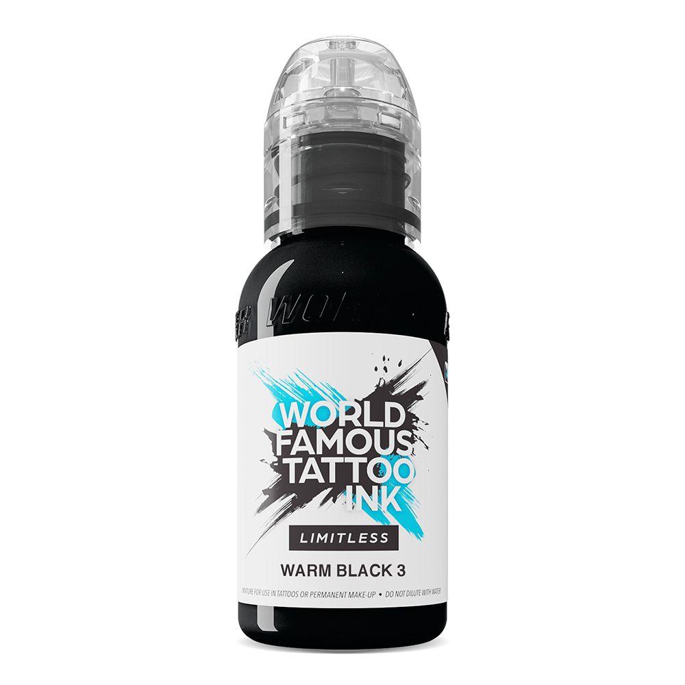 Tinta de Tatuaje Limitless Caliente Negro 3 30ml Mundialmente Famosa