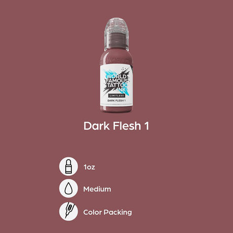 World Famous Limitless Tattoo Ink Dark Flesh 1 30ml - BVShop