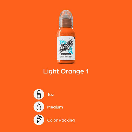 World Famous Limitless Tattoo Ink Light Orange 1 30ml - BVShop